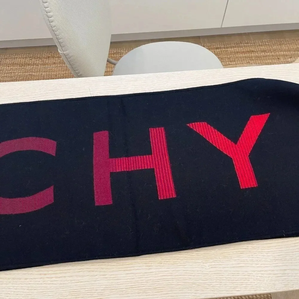 Givenchy Ombre Reversible Logo Wool Virgin Wool & Silk Scarf